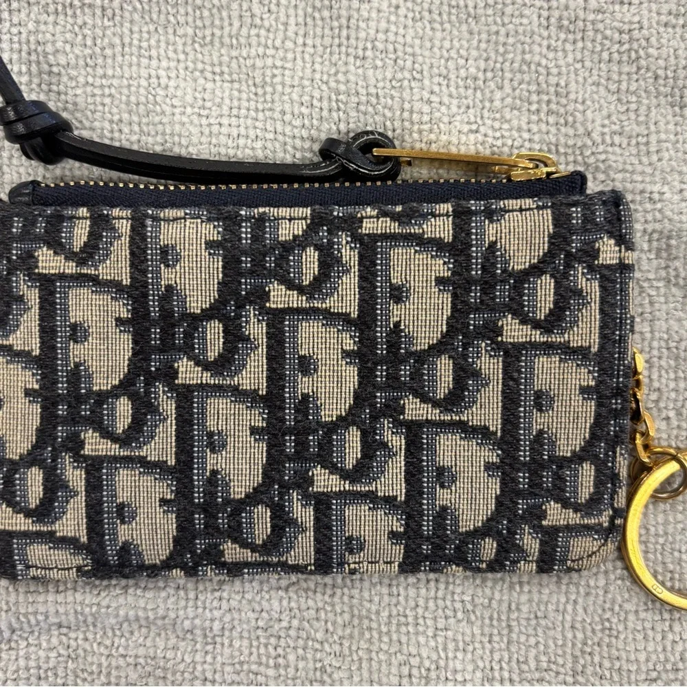 Dior Black and Cream Monogram Wallet
